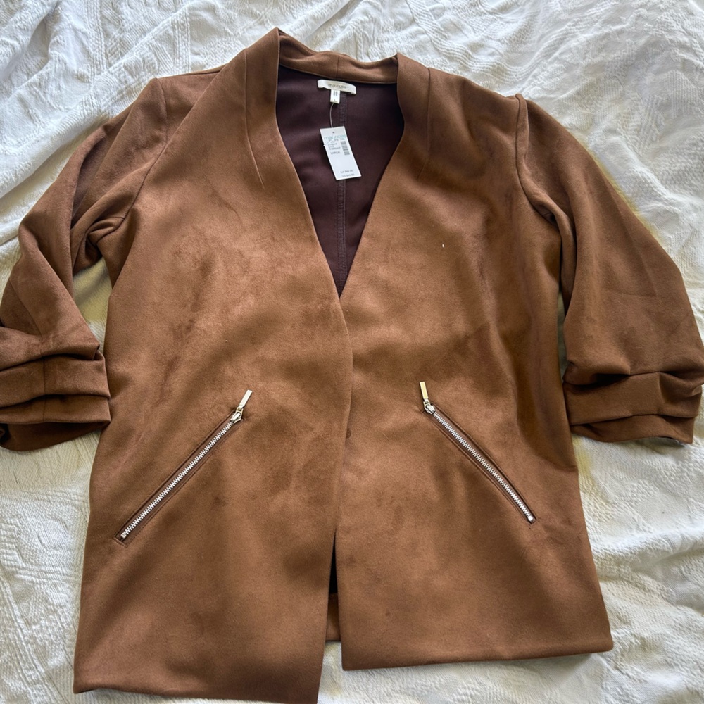 Maurices brown faux suede jacket. NWT. Size L